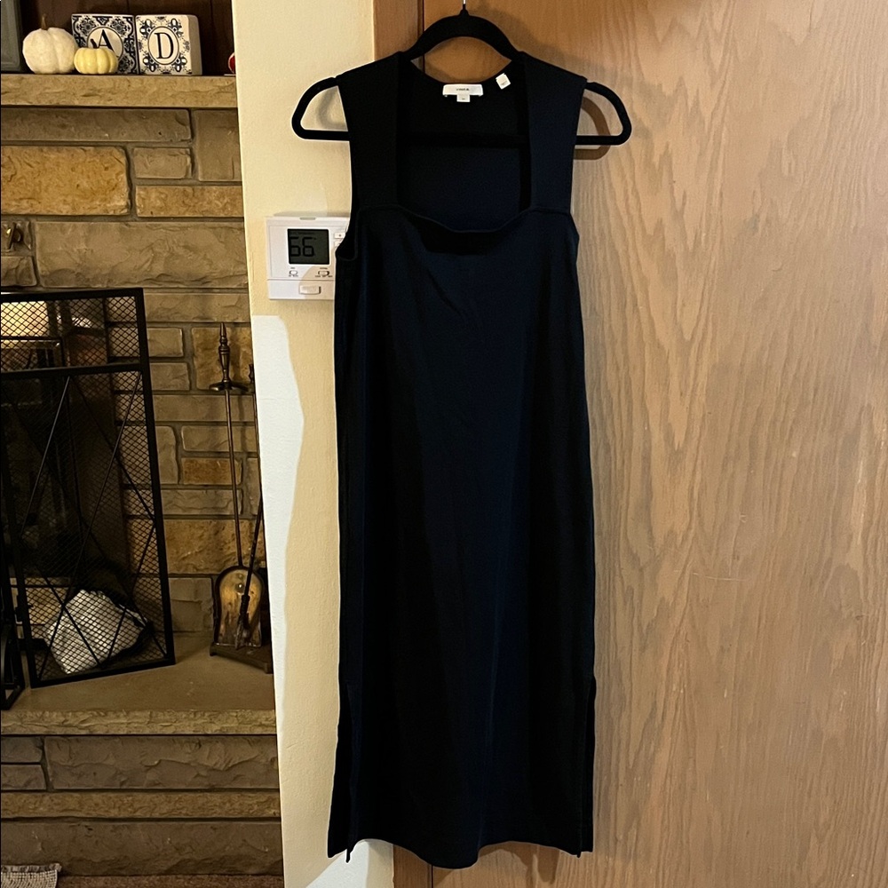 Vince Portrait Neckline Black Dress - Size S/P